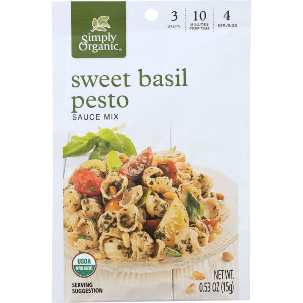 SIMPLY ORGANIC: Sweet Basil Pesto Sauce Mix, .53 Oz
