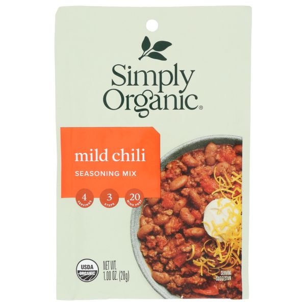 SIMPLY ORGANIC: Mild Chili Seasoning Mix, 1 oz