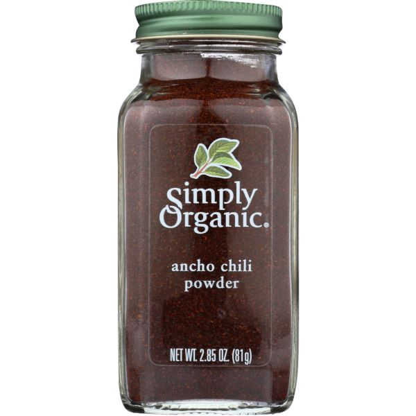 SIMPLY ORGANIC: Powder Chili Ancho  Certified Organic, 2.85 oz