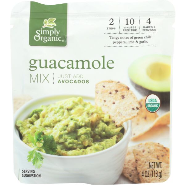 SIMPLY ORGANIC: Organic Guacamole Spicy Dip, 4 oz