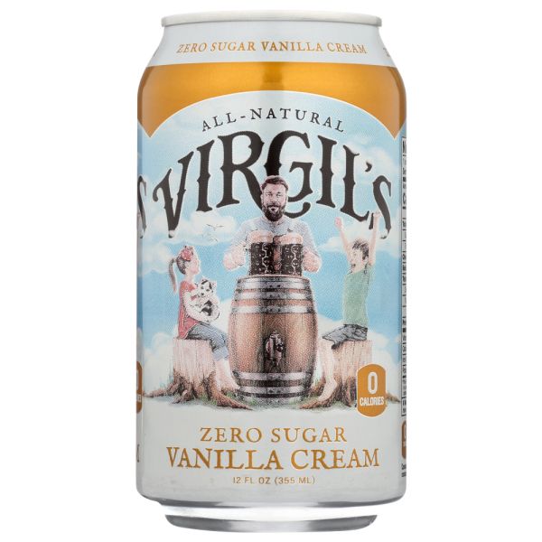 VIRGILS: Zero Sugar Soda Vanilla Cream 6-12 fl oz, 72 fl oz