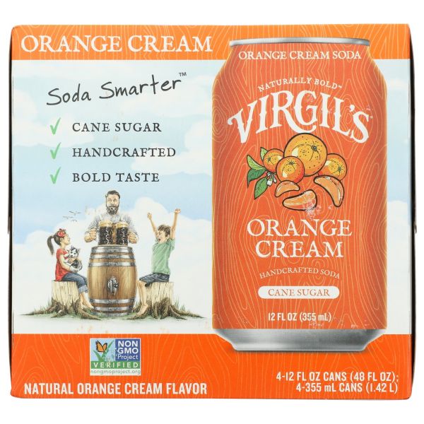 VIRGIL'S: Orange Cream Soda 4pk, 48 fo