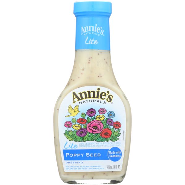 ANNIES HOMEGROWN: Lite Poppy Seed Dressing, 8 oz