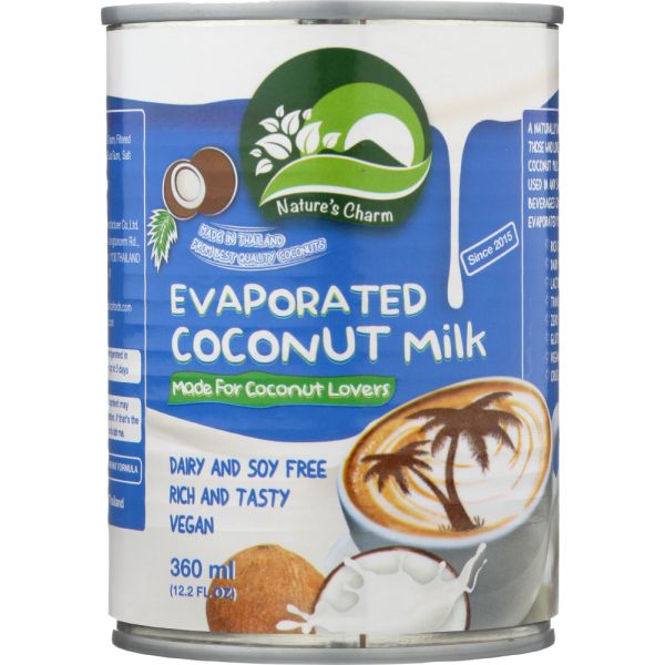 NATURES CHARM: Coconut Evaporated Milk, 12.2 oz