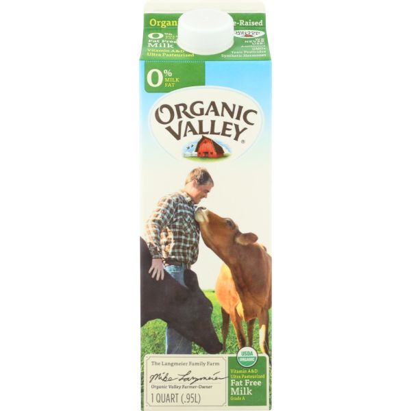 ORGANIC VALLEY: Organic Fat Free Milk Ultra Pasteurized, 32 oz