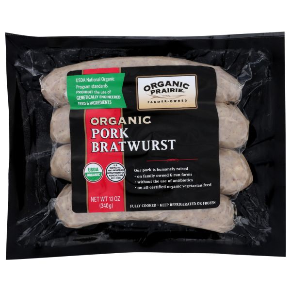 ORGANIC PRAIRIE: Pork Bratwurst, 12 oz