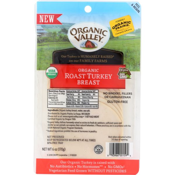ORGANIC VALLEY: Organic Roast Turkey Breast, 6 oz