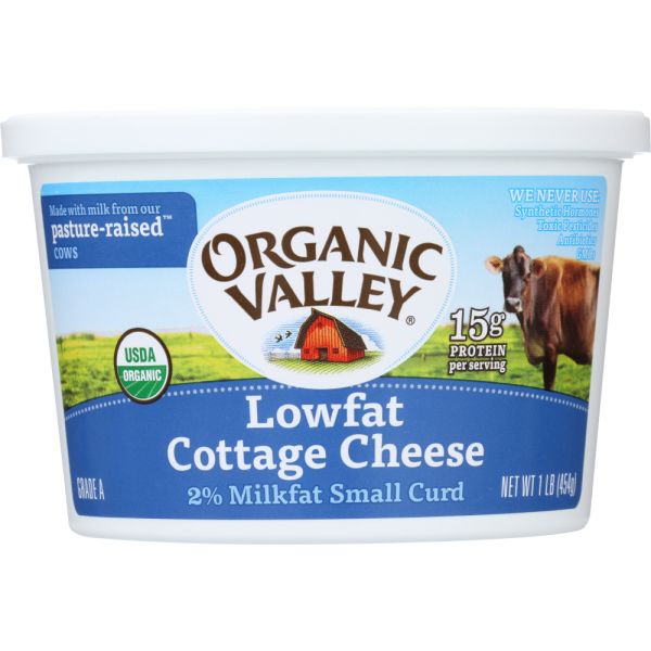 ORGANIC VALLEY: Organic Lowfat Cottage Cheese Small Curd, 16 oz