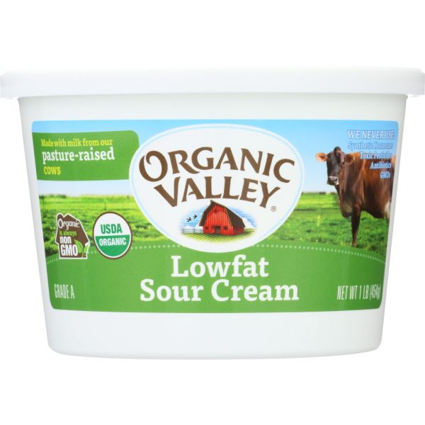 ORGANIC VALLEY: Lowfat Sour Cream, 16 oz