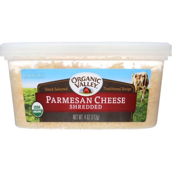ORGANIC VALLEY: Shredded Parmesan Cheese,  4 oz
