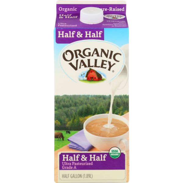 ORGANIC VALLEY: Half & Half UHT Organic, 64 oz