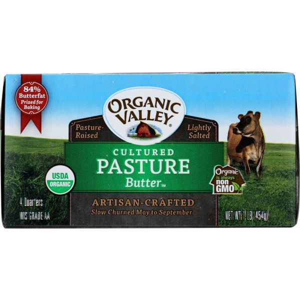 ORGANIC VALLEY: Cultured Pasture Butter Lightly Salted, 1 lb