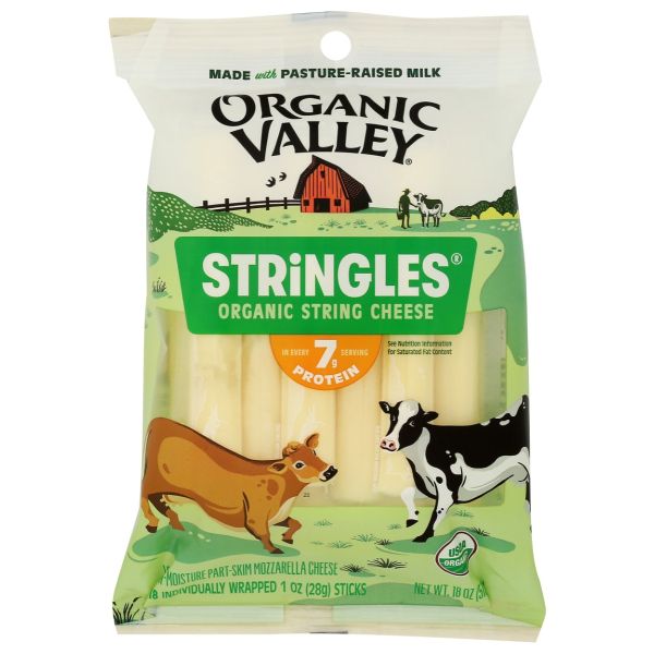 ORGANIC VALLEY: Stringles Organic String Mozzarella Cheese, 18 oz