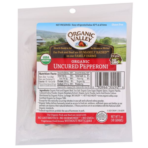 ORGANIC VALLEY: Uncured Pepperoni Slices, 5 oz