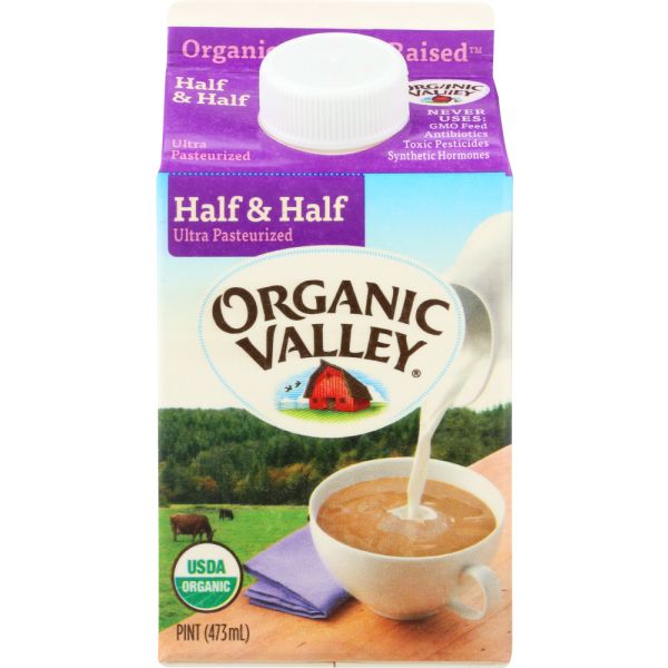 ORGANIC VALLEY: Organic Half & Half Ultra Pasteurized, 16 oz