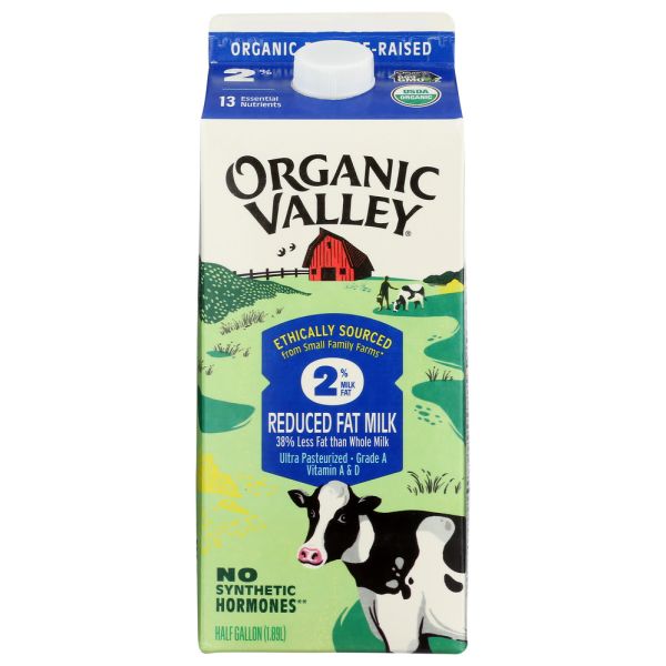 ORGANIC VALLEY: Milk 2% Reduced Fat Ultra Pasteurized, 64 oz
