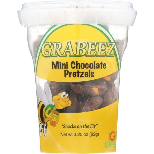 GRABEEZ SNACK CUPS: Mini Chocolate Pretzels Snack Cup, 3.25 oz