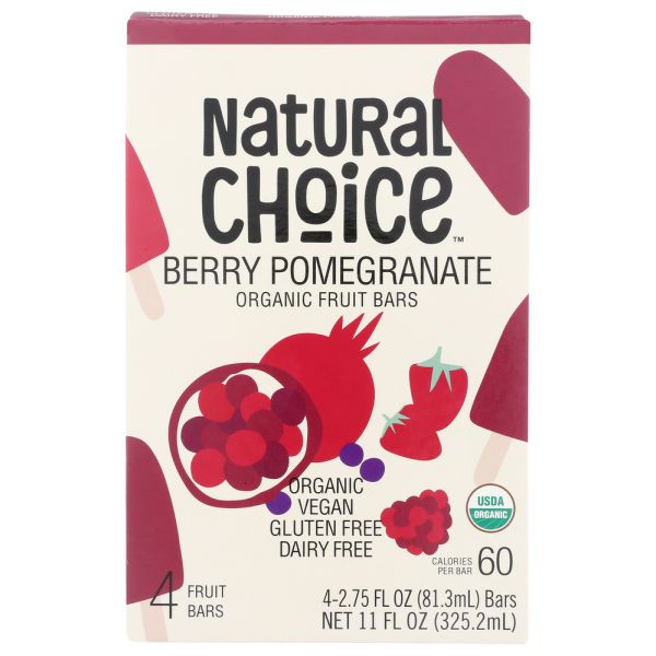 NATURAL CHOICE: Organic Berry Pomegranate Fruit Bars, 11 oz