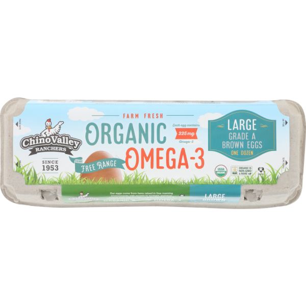 CHINO VALLEY: Organic Omega-3 Large Brown Eggs, 1 dz