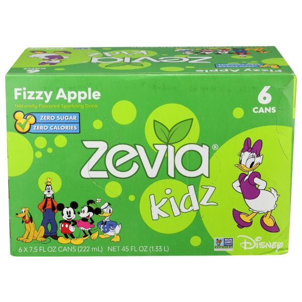ZEVIA: Kidz Fizzy Apple 6Pack, 45 fo