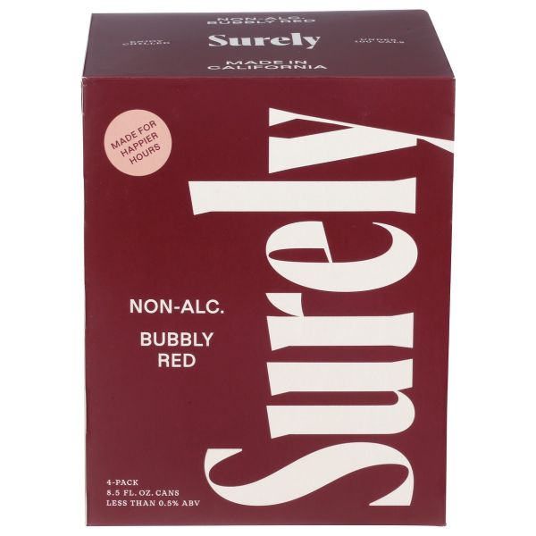 SURELY: Wine Na Bubbly Red 4Pk, 34 FO