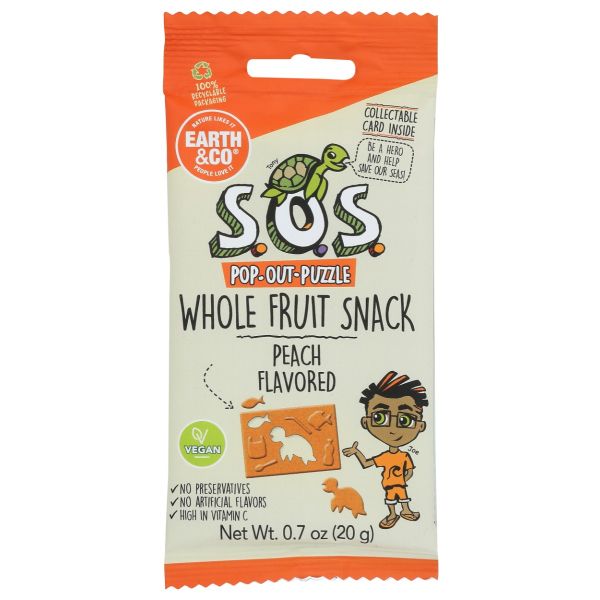 SOS FRUIT SNACKS: Fruit Snacks Peach, 3.5 OZ