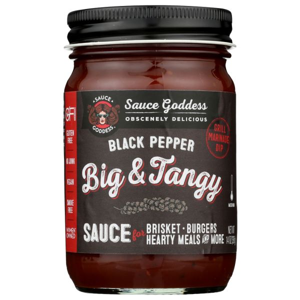 SAUCE GODDESS: Big and Tangy Black Pepper Sauce, 14 oz