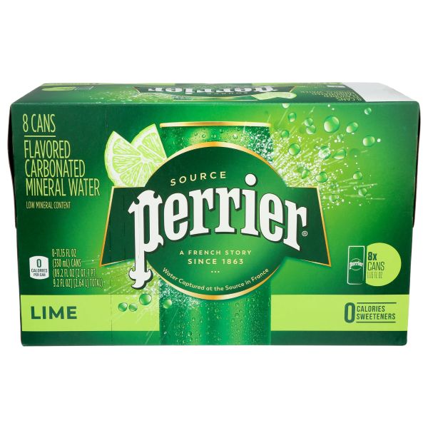 PERRIER: Lime Sparkling Water 8Pk, 89.2 fo