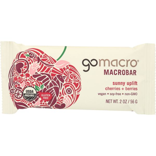 GOMACRO: MacroBar Sunny Uplift Cherries + Berries, 2 oz