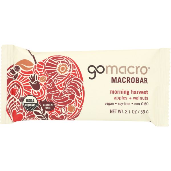 GoMacro MacroBar Morning Harvest Apples + Walnuts, 2.1 Oz