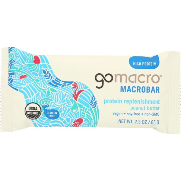 GOMACRO: Peanut Butter Protein Bar, 2.3 oz