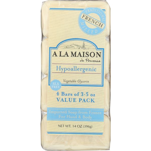 A LA MAISON: Unscented Soap Bar 4Pk, 14 oz
