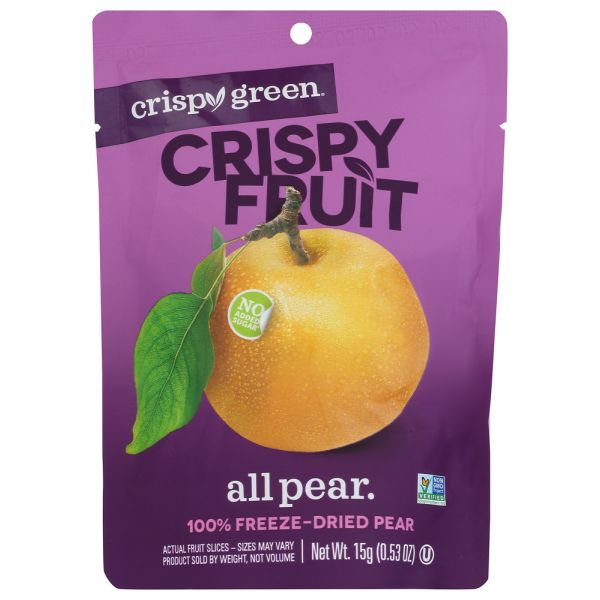 CRISPY GREEN: Pear Dried Single Serve, 0.53 OZ