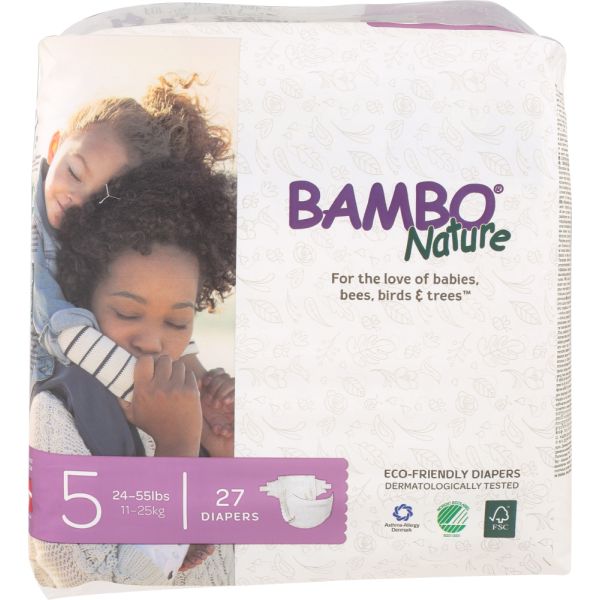 BAMBO NATURE: Diaper Baby Size 5, 27 pk