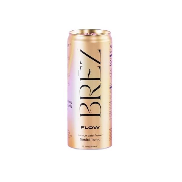 BREZ: Flow Lemon Elderflower Social Tonic Drink, 12 fo