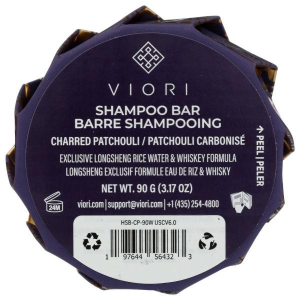 VIORI: Men's Shampoo Bar Charred Patchouli, 3.17 oz
