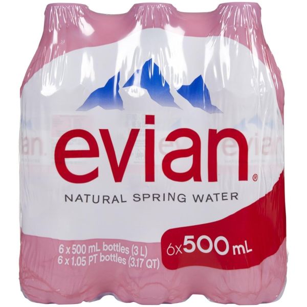 EVIAN: Water Natural Spring 16.9 Fluid Ounce, 6 count