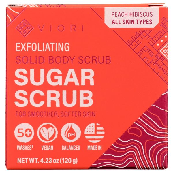VIORI: Peach Hibiscus Sugar Scrub Bar, 4.23 oz