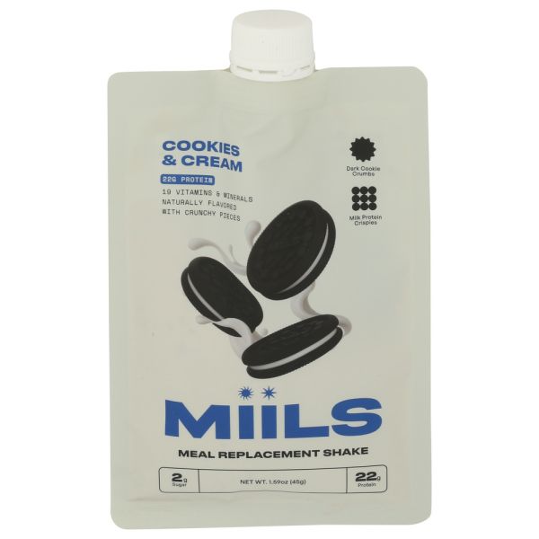 MIILS: Meal Replacement Shake Cookies And Cream, 1.59 oz