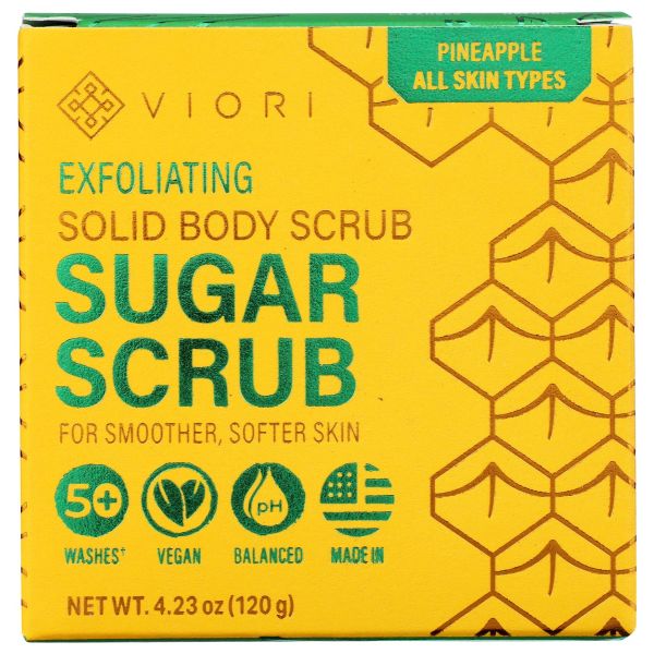 VIORI: Pineapple Sugar Scrub Bar, 4.23 oz