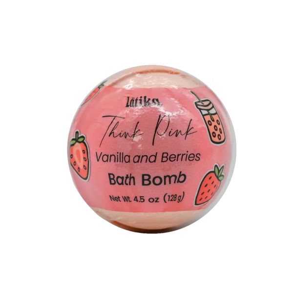 LATIKA BEAUTY: Think Pink Bath Bomb, 4.5 oz