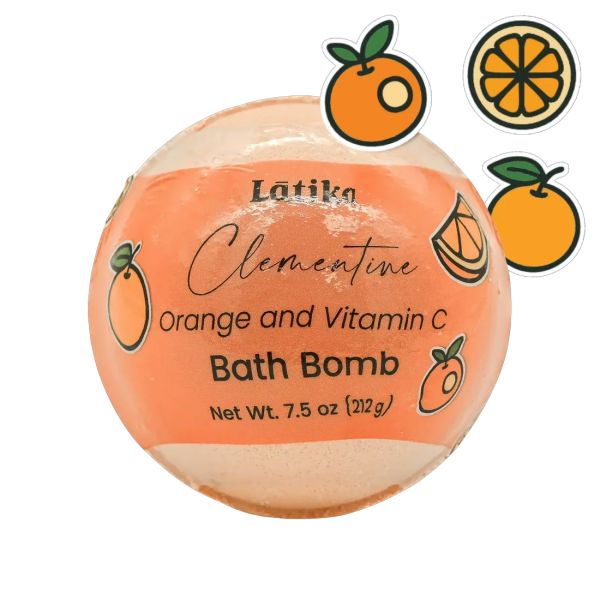 LATIKA BEAUTY: Clementine Bath Bomb, 7.5 oz