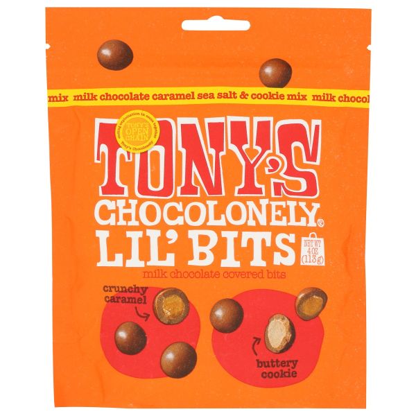 TONYS CHOCOLONELY: Milk Chocolate Sea Salt And Cookie Lil Bits, 4 oz