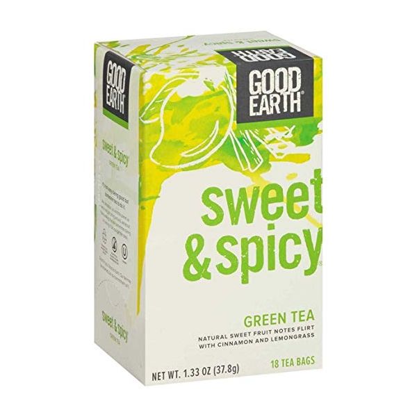GOOD EARTH: Organic Sweet &  Spicy Green Tea, 18 bg