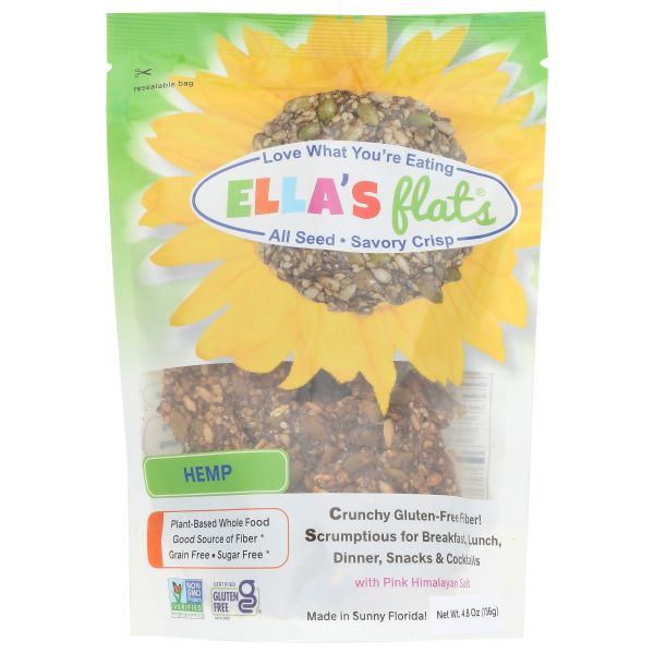 ELLAS FLATS: Crackers Hemp, 6 oz
