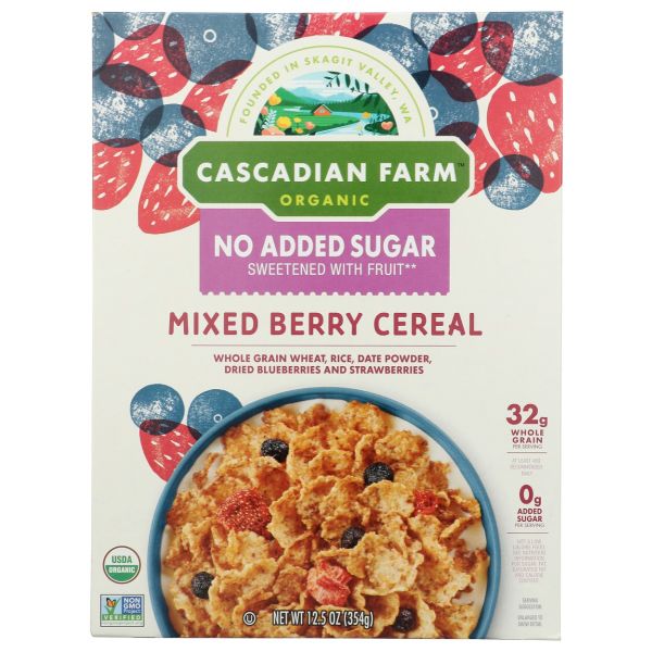 CASCADIAN FARM: No Added Sugar Organic Mixed Berry Cereal, 12.5 oz
