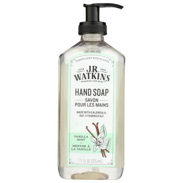 JR WATKINS: Soap Hand Gel Vanilla Mint, 11 FO