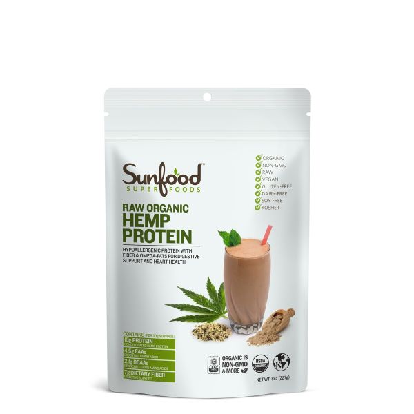 SUNFOOD SUPERFOODS: Hemp Protein Powder, 8 oz