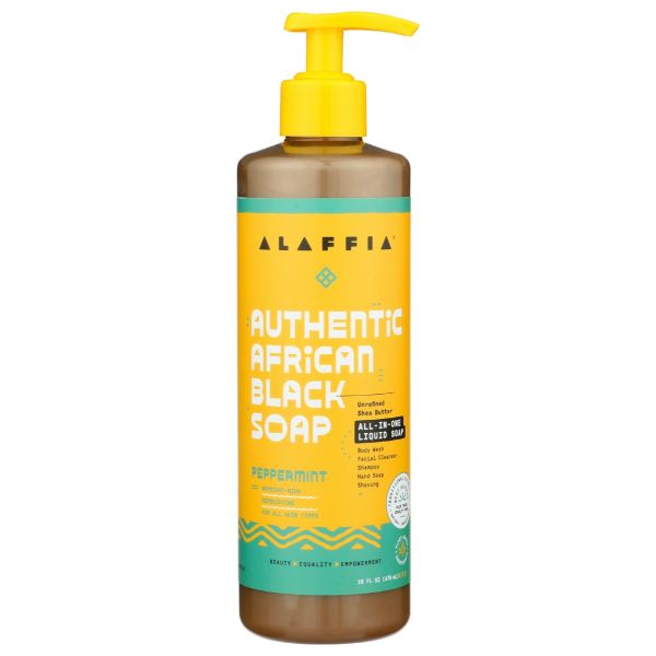 ALAFFIA: Soap Auth Blck Peppermint, 16 FO