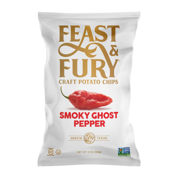FEAST & FURY: Chips Smoky Ghost Pepper, 5 oz